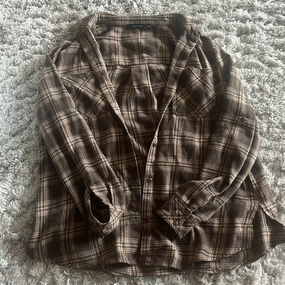 Brown plaid flannel
